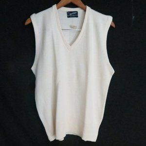 Puritan Men's Xl Vintage White Sweater Vest NWT